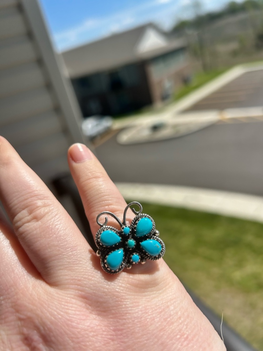 Turquoise Butterfly Ring - Picture 4 of 5